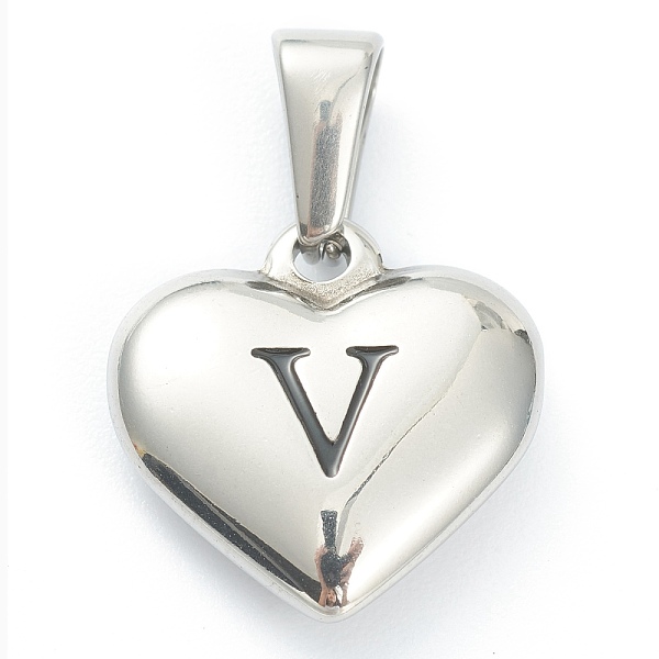 PandaHall 304 Stainless Steel Pendants, Heart with Black Letter, Stainless Steel Color, Letter.V, 16x16x4.5mm, Hole: 7x3mm 304 Stainless...
PandaHall 304 Stainless Steel Pendants, Heart with Black Letter, Stainless Steel Color, Letter.V, 16x16x4.5mm, Hole: 7x3mm 304 Stainless...