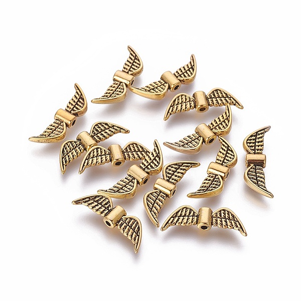 PandaHall Tibetan Style Alloy Beads, Lead Free and Cadmium Free, Wing, Antique Golden Color, about 7.5mm long, 21.5wide, 3mm thick, hole...
PandaHall Tibetan Style Alloy Beads, Lead Free and Cadmium Free, Wing, Antique Golden Color, about 7.5mm long, 21.5wide, 3mm thick, hole...