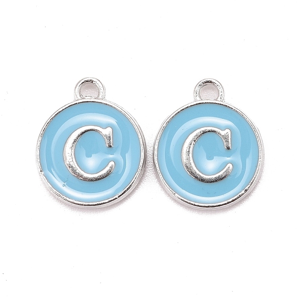 PandaHall Platinum Plated Alloy Enamel Charms, Cadmium Free & Lead Free, Enamelled Sequins, Flat Round with Letter, Letter.C, 14x12x2mm...
PandaHall Platinum Plated Alloy Enamel Charms, Cadmium Free & Lead Free, Enamelled Sequins, Flat Round with Letter, Letter.C, 14x12x2mm...