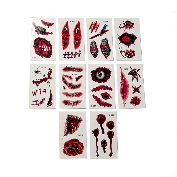 PandaHall 10Pcs 10 Style Halloween Horror Realistic Bloody Wound Scar Removable Temporary Water Proof Tattoos Paper Stickers, Rectangle..., Red
PandaHall 10Pcs 10 Style Halloween Horror Realistic Bloody Wound Scar Removable Temporary Water Proof Tattoos Paper Stickers, Rectangle..., Red