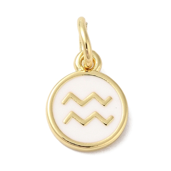 PandaHall Real 18K Gold Plated Brass Enamel Charms, with Jump Ring, Long-Lasting Plated, Lead Free & Cadmium Free, Flat Round with Aquarius..., White
PandaHall Real 18K Gold Plated Brass Enamel Charms, with Jump Ring, Long-Lasting Plated, Lead Free & Cadmium Free, Flat Round with Aquarius..., White