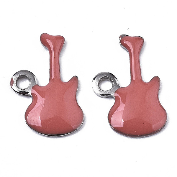 PandaHall 201 Stainless Steel Enamel Charms, Guitar, Stainless Steel Color, Indian Red, 15x9x2mm, Hole: 1.6mm Stainless Steel+Enamel Musical...
PandaHall 201 Stainless Steel Enamel Charms, Guitar, Stainless Steel Color, Indian Red, 15x9x2mm, Hole: 1.6mm Stainless Steel+Enamel Musical...