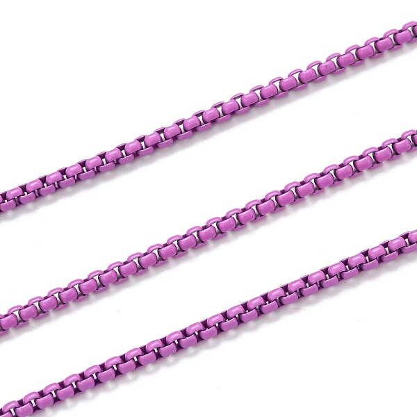 PandaHall Spray Painted Stainless Steel Box Chains, Venetian Chains, with Spool, Unwelded, Violet, 3x2.5x2mm Stainless Steel Purple
PandaHall Spray Painted Stainless Steel Box Chains, Venetian Chains, with Spool, Unwelded, Violet, 3x2.5x2mm Stainless Steel Purple
