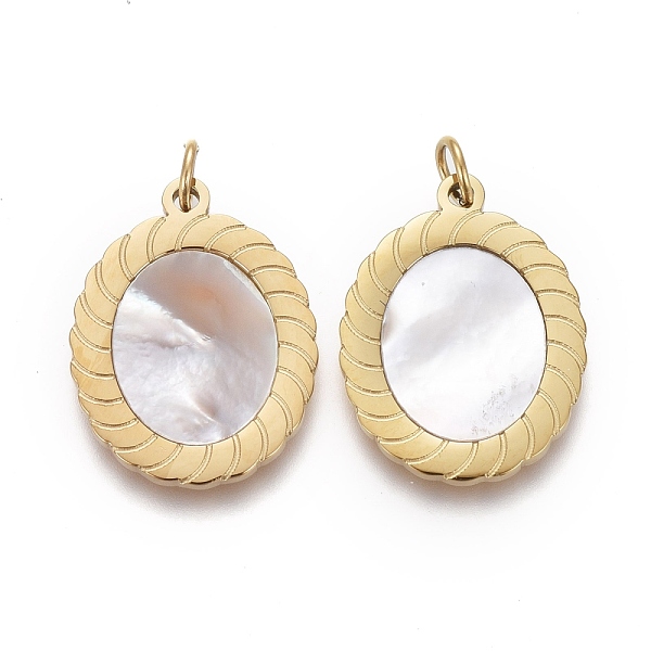PandaHall Natural Shell Charms, with Golden Plated 316 Surgical Stainless Steel Findings and Jump Rings, Oval, Seashell Color, 17x13x1.3mm...
PandaHall Natural Shell Charms, with Golden Plated 316 Surgical Stainless Steel Findings and Jump Rings, Oval, Seashell Color, 17x13x1.3mm...