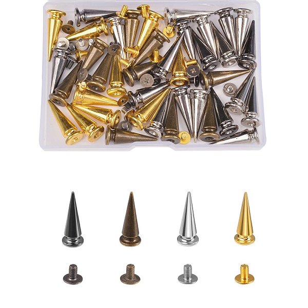 PandaHall 40Ssets 4 Colors Alloy Spikes Screwback Studs, with Screw, for DIY Craft Cool Rivets Punk, Cadmium Free & Lead Free, Cone, Mixed...
PandaHall 40Ssets 4 Colors Alloy Spikes Screwback Studs, with Screw, for DIY Craft Cool Rivets Punk, Cadmium Free & Lead Free, Cone, Mixed...