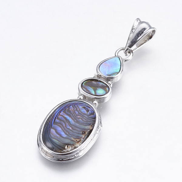 PandaHall Abalone Shell/Paua Shell Pendants, with Brass Findings, Platinum, Oval & Teardrop, 42x14.5x4mm, Hole: 4x7mm Paua Shell Oval
PandaHall Abalone Shell/Paua Shell Pendants, with Brass Findings, Platinum, Oval & Teardrop, 42x14.5x4mm, Hole: 4x7mm Paua Shell Oval