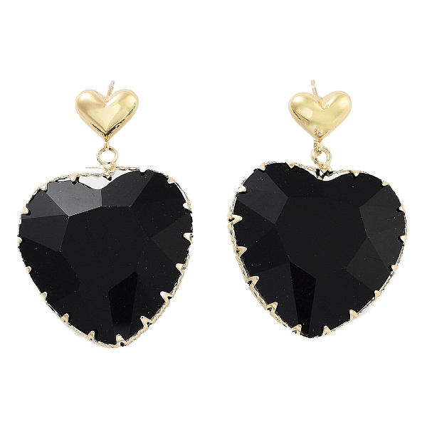 PandaHall Glass Heart Dangle Stud Earrings, Light Gold Brass Earrings, Black, 40x27.5mm Glass Heart Black
PandaHall Glass Heart Dangle Stud Earrings, Light Gold Brass Earrings, Black, 40x27.5mm Glass Heart Black