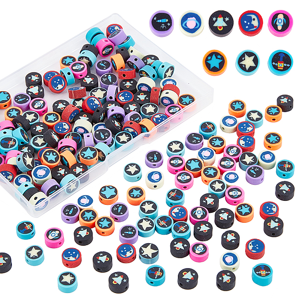 PandaHall SUNNYCLUE 200Pcs Handmade Polymer Clay Beads, Flat Round with Space Theme Pattern, Mixed Color, 9~10x4~4.5mm, Hole: 1.6mm Polymer..., Multicolor
PandaHall SUNNYCLUE 200Pcs Handmade Polymer Clay Beads, Flat Round with Space Theme Pattern, Mixed Color, 9~10x4~4.5mm, Hole: 1.6mm Polymer..., Multicolor
