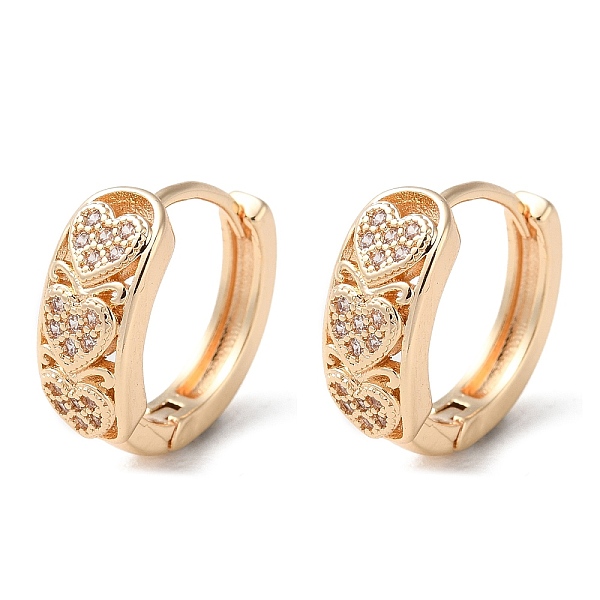 PandaHall Rack Plating Brass Micro Pave Cubic Zirconia Hoop Earrings, Heart, Light Gold, 15x6mm Cubic Zirconia Heart Clear
PandaHall Rack Plating Brass Micro Pave Cubic Zirconia Hoop Earrings, Heart, Light Gold, 15x6mm Cubic Zirconia Heart Clear