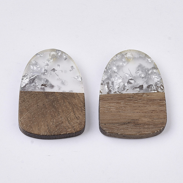 PandaHall Transparent Resin & Walnut Wood Pendants, with Silver Foil, Teardrop, Silver, 28x20x3~4mm, Hole: 2mm Resin+Wood Teardrop Silver
PandaHall Transparent Resin & Walnut Wood Pendants, with Silver Foil, Teardrop, Silver, 28x20x3~4mm, Hole: 2mm Resin+Wood Teardrop Silver
