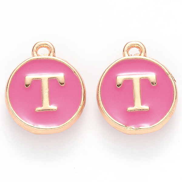PandaHall Golden Plated Alloy Enamel Charms, Cadmium Free & Lead Free, Enamelled Sequins, Flat Round with Letter, Camellia, Letter.T..., Pink
PandaHall Golden Plated Alloy Enamel Charms, Cadmium Free & Lead Free, Enamelled Sequins, Flat Round with Letter, Camellia, Letter.T..., Pink