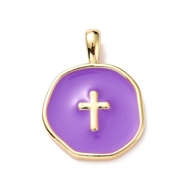 PandaHall Brass Enamel Pendants, Light Gold, Flat Round with Cross, Blue Violet, 18x13.5x3.5mm, Hole: 2x3.5mm Brass+Enamel Flat Round
PandaHall Brass Enamel Pendants, Light Gold, Flat Round with Cross, Blue Violet, 18x13.5x3.5mm, Hole: 2x3.5mm Brass+Enamel Flat Round