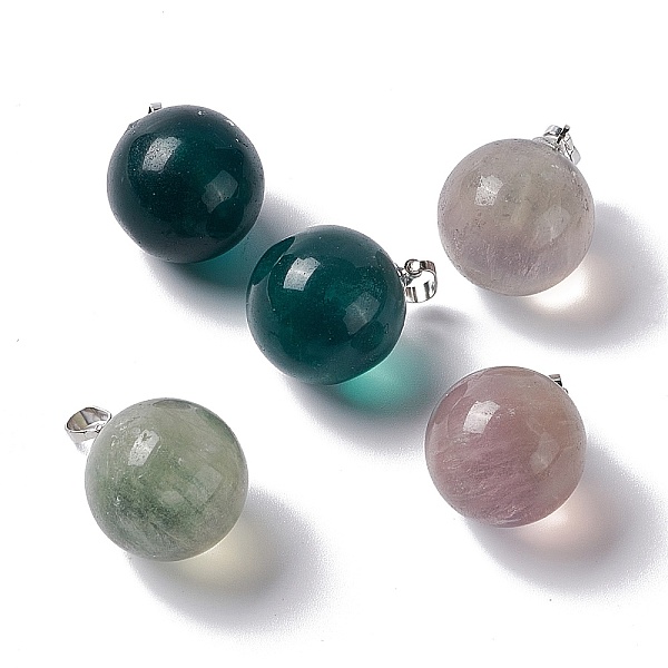 PandaHall Natural Fluorite Pendants, with Platinum Tone Brass Findings, Round Charm, 22x18mm, Hole: 3x6mm Fluorite Round
PandaHall Natural Fluorite Pendants, with Platinum Tone Brass Findings, Round Charm, 22x18mm, Hole: 3x6mm Fluorite Round