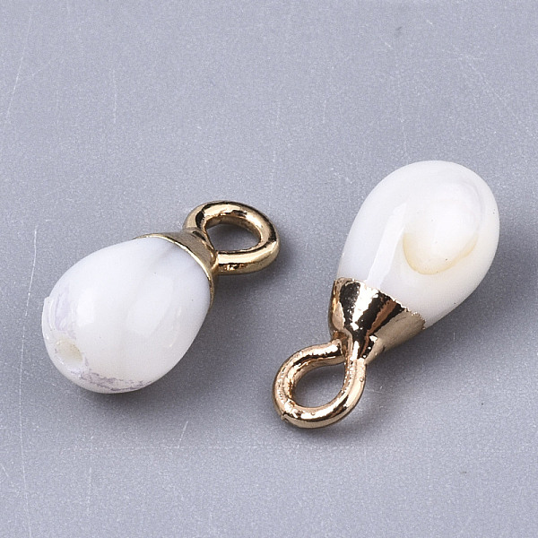 PandaHall Natural Freshwater Shell Charms, with Light Gold Plated Brass Loop and Half Drilled Hole, Teardrop, Creamy White, 11x5mm, Hole...
PandaHall Natural Freshwater Shell Charms, with Light Gold Plated Brass Loop and Half Drilled Hole, Teardrop, Creamy White, 11x5mm, Hole...