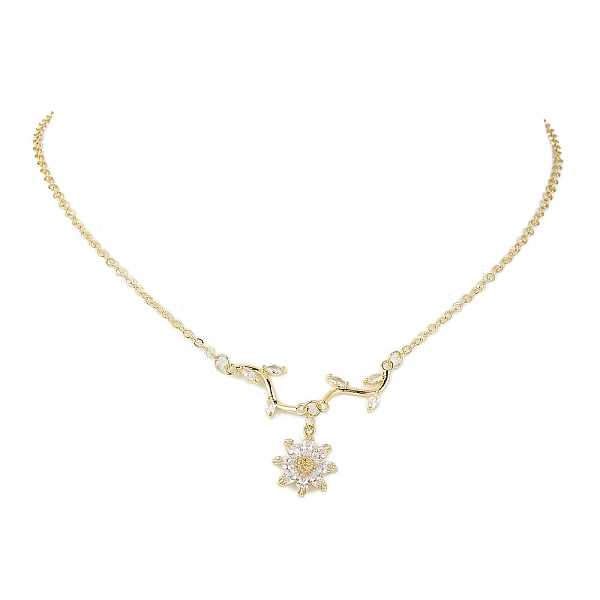 PandaHall Flower & Branch Micro Pave Clear Cubic Zirconia Pendant Necklaces, Brass Cable Chain Necklaces for Women, Golden, 16.22 inch...
PandaHall Flower & Branch Micro Pave Clear Cubic Zirconia Pendant Necklaces, Brass Cable Chain Necklaces for Women, Golden, 16.22 inch...