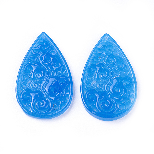 PandaHall Carved Natural White Jade Pendants, Dyed, Teardrop, Deep Sky Blue, 39.5~40x24~25x2.5~3.5mm, Hole: 1.2mm White Jade Teardrop Blue
PandaHall Carved Natural White Jade Pendants, Dyed, Teardrop, Deep Sky Blue, 39.5~40x24~25x2.5~3.5mm, Hole: 1.2mm White Jade Teardrop Blue