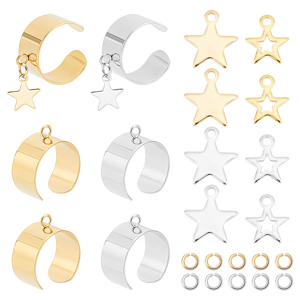 PandaHall UNICRAFTALE 8pcs 2 Colors Stainless Steel Open Finger Rings Cuff Ring Making Kit with Star Charm and Open Jump Rings 17mm Gothic...
PandaHall UNICRAFTALE 8pcs 2 Colors Stainless Steel Open Finger Rings Cuff Ring Making Kit with Star Charm and Open Jump Rings 17mm Gothic...