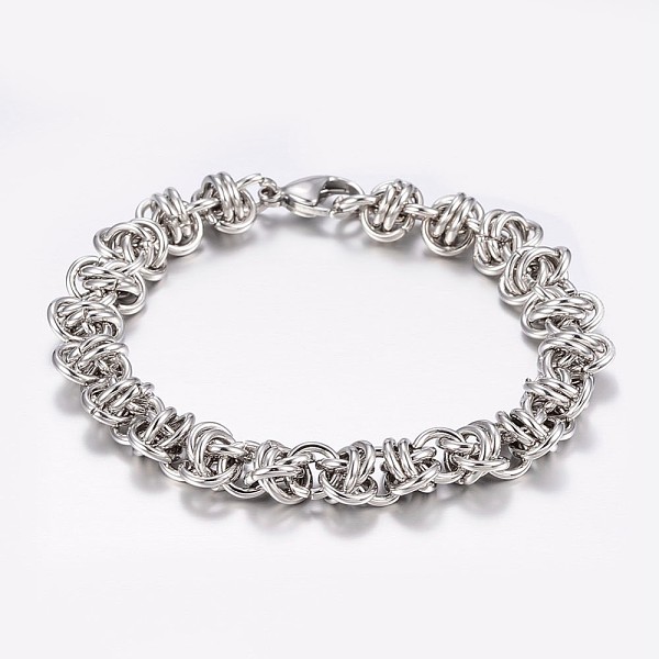 PandaHall 304 Stainless Steel Byzantine Chain Bracelets, with Lobster Claw Clasps, Stainless Steel Color, 8-1/4 inch(210mm), 11x8mm 304...
PandaHall 304 Stainless Steel Byzantine Chain Bracelets, with Lobster Claw Clasps, Stainless Steel Color, 8-1/4 inch(210mm), 11x8mm 304...
