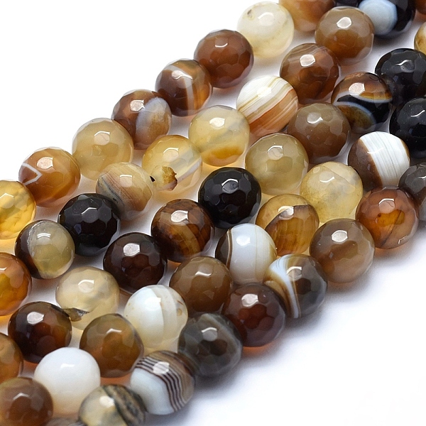 PandaHall Natural Striped Agate/Banded Agate Beads, Dyed, Faceted Round, Coffee, 8mm, Hole: 1mm, about 48pcs/strand, 14.1 inch(36cm) Banded..., Brown
PandaHall Natural Striped Agate/Banded Agate Beads, Dyed, Faceted Round, Coffee, 8mm, Hole: 1mm, about 48pcs/strand, 14.1 inch(36cm) Banded..., Brown