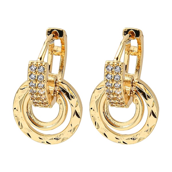 PandaHall Brass Micro Pave Clear Cubic Zirconia Dangle Hoop Earrings, Double Rings, Light Gold, 20mm Brass Ring
PandaHall Brass Micro Pave Clear Cubic Zirconia Dangle Hoop Earrings, Double Rings, Light Gold, 20mm Brass Ring