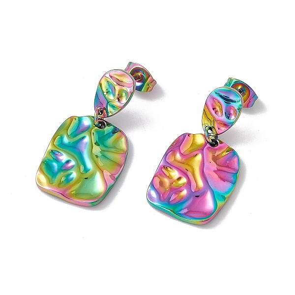 PandaHall Ion Plating(IP) 304 Stainless Steel Twist Rectangle Dangle Stud Earrings for Women, Rainbow Color, 30mm, Pin: 0.6mm 304 Stainless...
PandaHall Ion Plating(IP) 304 Stainless Steel Twist Rectangle Dangle Stud Earrings for Women, Rainbow Color, 30mm, Pin: 0.6mm 304 Stainless...