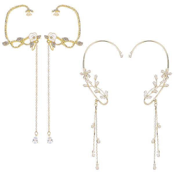 PandaHall ANATTASOUL 4Pcs 4 Style Crystal Rhinestone Flower Cuff Earrings with Enamel, Alloy Chain Tassel Climber Wrap Around Earrings for...
PandaHall ANATTASOUL 4Pcs 4 Style Crystal Rhinestone Flower Cuff Earrings with Enamel, Alloy Chain Tassel Climber Wrap Around Earrings for...