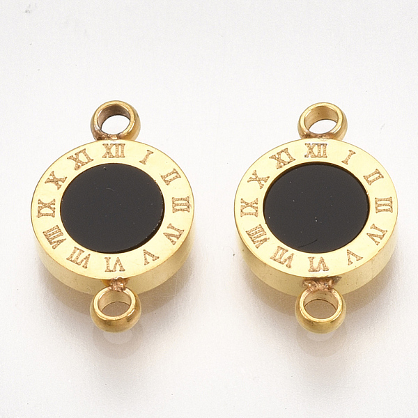 PandaHall Ion Plating(IP) 304 Stainless Steel Links connectors, with Acrylic, Flat Round with Roman Numerals, Golden, Black, 13x8x2mm, Hole...
PandaHall Ion Plating(IP) 304 Stainless Steel Links connectors, with Acrylic, Flat Round with Roman Numerals, Golden, Black, 13x8x2mm, Hole...