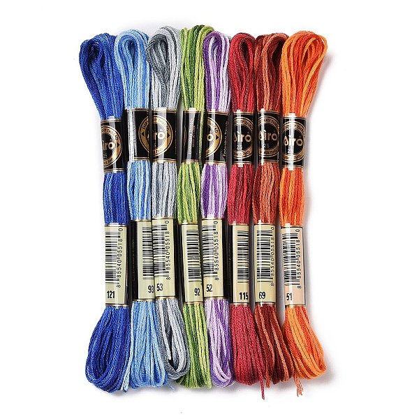 PandaHall 8 Skeins 8 Colors 6-Ply Polyester Embroidery Floss, Cross Stitch Threads, Segment Dyed Gradient Color, Mixed Color, 0.5mm, about..., Multicolor
PandaHall 8 Skeins 8 Colors 6-Ply Polyester Embroidery Floss, Cross Stitch Threads, Segment Dyed Gradient Color, Mixed Color, 0.5mm, about..., Multicolor