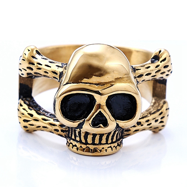 PandaHall Titanium Steel Skull Finger Ring, Antique Golden, US Size 10(19.8mm) Stainless Steel
PandaHall Titanium Steel Skull Finger Ring, Antique Golden, US Size 10(19.8mm) Stainless Steel