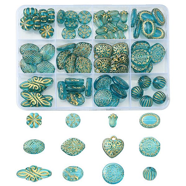 PandaHall 12 Styles Plating Acrylic Beads, Metal Enlaced, Mixed Shapes, Dark Turquoise, 12~30x8~18x4.5~6.5mm, Hole: 1.2~3mm Acrylic Mixed...
PandaHall 12 Styles Plating Acrylic Beads, Metal Enlaced, Mixed Shapes, Dark Turquoise, 12~30x8~18x4.5~6.5mm, Hole: 1.2~3mm Acrylic Mixed...