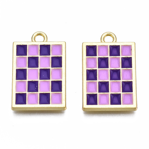 PandaHall Rack Plating Alloy Checkerboard Pendants, with Enamel, Cadmium Free & Lead Free, Light Gold, Rectangle with Grid Pattern, Indigo..., Purple
PandaHall Rack Plating Alloy Checkerboard Pendants, with Enamel, Cadmium Free & Lead Free, Light Gold, Rectangle with Grid Pattern, Indigo..., Purple