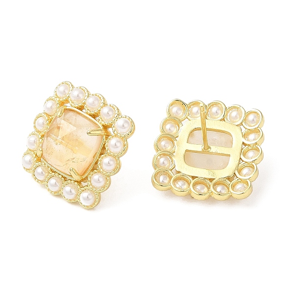 PandaHall Natural Citrine Square Stud Earrings with Plastic Pearl Beaded, Real 14K Gold Plated Brass Jewelry, 18x18mm Citrine Square
PandaHall Natural Citrine Square Stud Earrings with Plastic Pearl Beaded, Real 14K Gold Plated Brass Jewelry, 18x18mm Citrine Square
