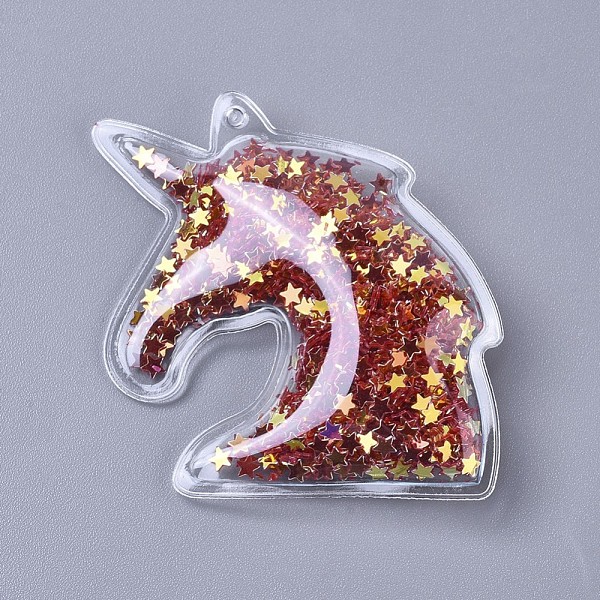 PandaHall PVC Plastic Pendants, with Paillette/Sequin Inside, Unicorn, Chocolate, 47x43x9mm, Hole: 3mm PVC Unicorn Brown
PandaHall PVC Plastic Pendants, with Paillette/Sequin Inside, Unicorn, Chocolate, 47x43x9mm, Hole: 3mm PVC Unicorn Brown