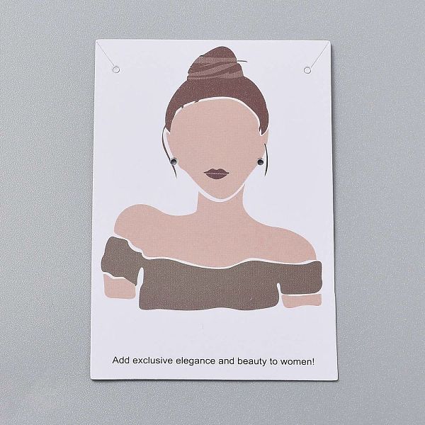 PandaHall Cardboard Jewelry Display Cards, for Hanging Earring & Necklace Display, Rectangle, Women Pattern, PeachPuff, 9x6x0.05cm, Hole..., Brown
PandaHall Cardboard Jewelry Display Cards, for Hanging Earring & Necklace Display, Rectangle, Women Pattern, PeachPuff, 9x6x0.05cm, Hole..., Brown