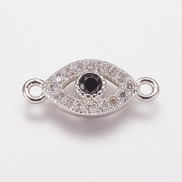 PandaHall Brass Cubic Zirconia Links, Evil Eye, Black, Platinum, 7x15.5x2mm, Hole: 1mm Brass+Cubic Zirconia Evil Eye Black
PandaHall Brass Cubic Zirconia Links, Evil Eye, Black, Platinum, 7x15.5x2mm, Hole: 1mm Brass+Cubic Zirconia Evil Eye Black