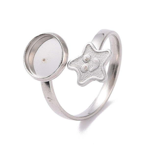 PandaHall 304 Stainless Steel Open Cuff Ring Findings, Pad Ring Setting, Flat Round and Star, Stainless Steel Color, US Size 6 3/4(17.1mm)...
PandaHall 304 Stainless Steel Open Cuff Ring Findings, Pad Ring Setting, Flat Round and Star, Stainless Steel Color, US Size 6 3/4(17.1mm)...