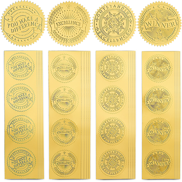PandaHall CRASPIRE 40 Sheets 4 Styles Self Adhesive Gold Foil Embossed Stickers, Medal Decoration Sticker, Word, 50mm, about 10 sheets/style...
PandaHall CRASPIRE 40 Sheets 4 Styles Self Adhesive Gold Foil Embossed Stickers, Medal Decoration Sticker, Word, 50mm, about 10 sheets/style...