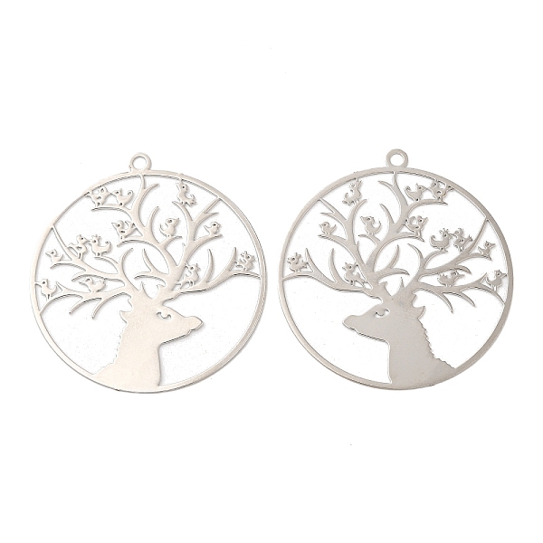 PandaHall Long-Lasting Plated Brass Filigree Pendants, Flat Round with Deer Charm, Platinum, 41x38x0.3mm, Hole: 2mm Brass Flat Round
PandaHall Long-Lasting Plated Brass Filigree Pendants, Flat Round with Deer Charm, Platinum, 41x38x0.3mm, Hole: 2mm Brass Flat Round