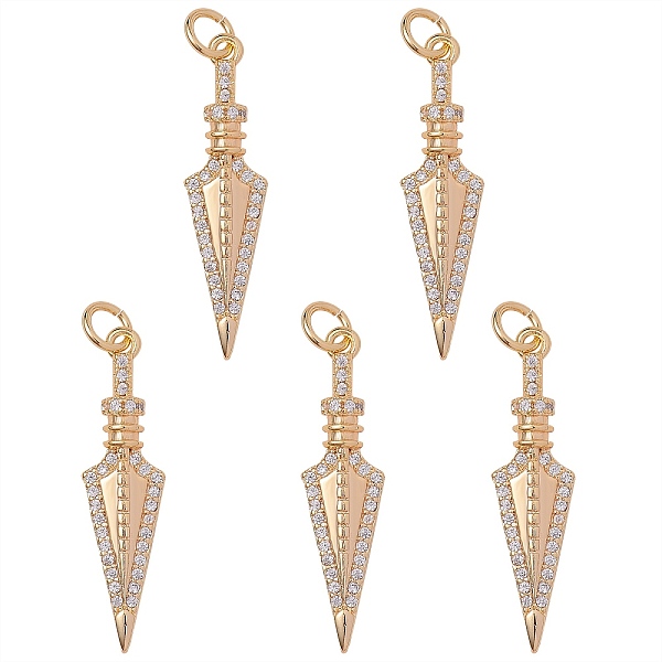 PandaHall 5Pcs Brass Micro Pave Clear Cubic Zirconia Pendants, with Jump Ring, Darts, Real 18K Gold Plated, 28.5x7x3.5mm, Jump Ring...
PandaHall 5Pcs Brass Micro Pave Clear Cubic Zirconia Pendants, with Jump Ring, Darts, Real 18K Gold Plated, 28.5x7x3.5mm, Jump Ring...
