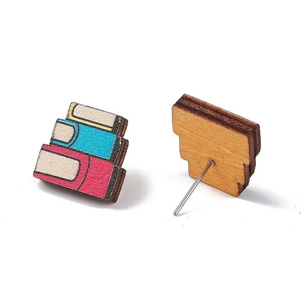 PandaHall Natural Wood Stud Earrings, 316 Stainless Steel Jewelry for Women, Book Pattern, 15x15mm, Pin: 0.6mm Wood Book
PandaHall Natural Wood Stud Earrings, 316 Stainless Steel Jewelry for Women, Book Pattern, 15x15mm, Pin: 0.6mm Wood Book
