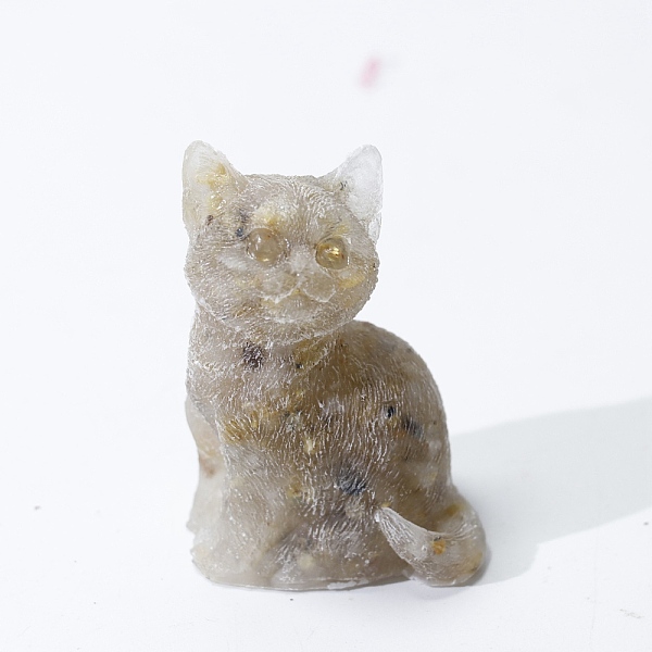 PandaHall Resin Craft Display Decorations, with Natural Rutilated Quartz Chip, Cat Shape Figurine, for Home Feng Shui Ornament, 75x50x36mm...
PandaHall Resin Craft Display Decorations, with Natural Rutilated Quartz Chip, Cat Shape Figurine, for Home Feng Shui Ornament, 75x50x36mm...