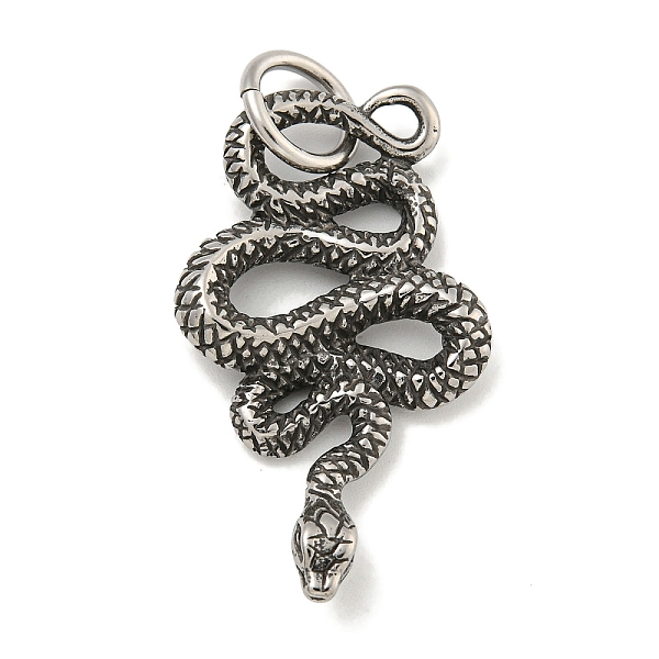 PandaHall 316 Surgical Stainless Steel Pendants, with Jump Ring, Snake Charm, Antique Silver, 38.5x22.5x4.5mm, Hole: 7mm 316 Surgical...
PandaHall 316 Surgical Stainless Steel Pendants, with Jump Ring, Snake Charm, Antique Silver, 38.5x22.5x4.5mm, Hole: 7mm 316 Surgical...