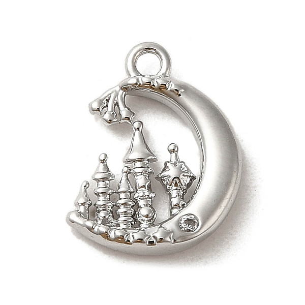 PandaHall Brass Micro Pave Cubic Zirconia Charms, Moon with Tower, Platinum, 12x9.5x2mm, Hole: 1.2mm Brass+Cubic Zirconia Moon Clear
PandaHall Brass Micro Pave Cubic Zirconia Charms, Moon with Tower, Platinum, 12x9.5x2mm, Hole: 1.2mm Brass+Cubic Zirconia Moon Clear
