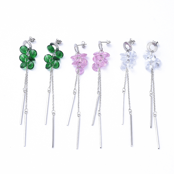 PandaHall 304 Stainless Steel Dangle Stud Earring, with Cable Chains, Cubic Zirconia Charms and Ear Nuts, Mixed Color, 76.5mm, Pin: 0.8mm..., Multicolor
PandaHall 304 Stainless Steel Dangle Stud Earring, with Cable Chains, Cubic Zirconia Charms and Ear Nuts, Mixed Color, 76.5mm, Pin: 0.8mm..., Multicolor