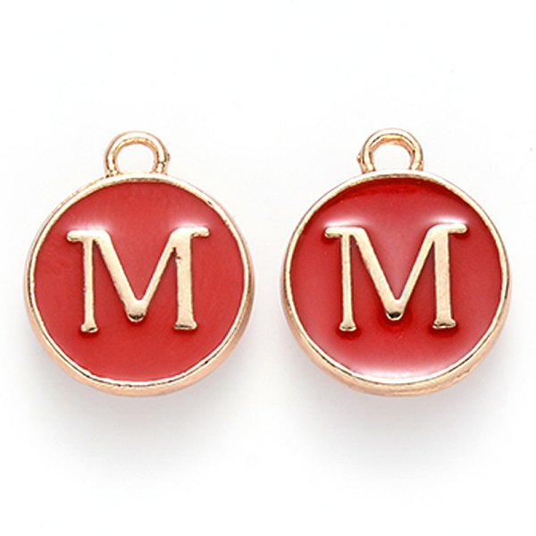 PandaHall Golden Plated Alloy Enamel Charms, Cadmium Free & Lead Free, Enamelled Sequins, Flat Round, Red, Letter.M, 14x12x2mm, Hole: 1.5mm...
PandaHall Golden Plated Alloy Enamel Charms, Cadmium Free & Lead Free, Enamelled Sequins, Flat Round, Red, Letter.M, 14x12x2mm, Hole: 1.5mm...