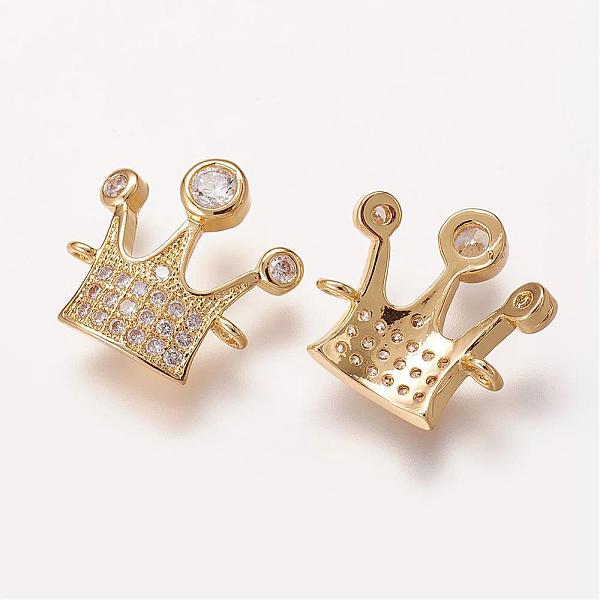 PandaHall Brass Micro Pave Cubic Zirconia Links, Crown, Golden, 15x15x3mm, Hole: 1mm Brass+Cubic Zirconia Crown
PandaHall Brass Micro Pave Cubic Zirconia Links, Crown, Golden, 15x15x3mm, Hole: 1mm Brass+Cubic Zirconia Crown