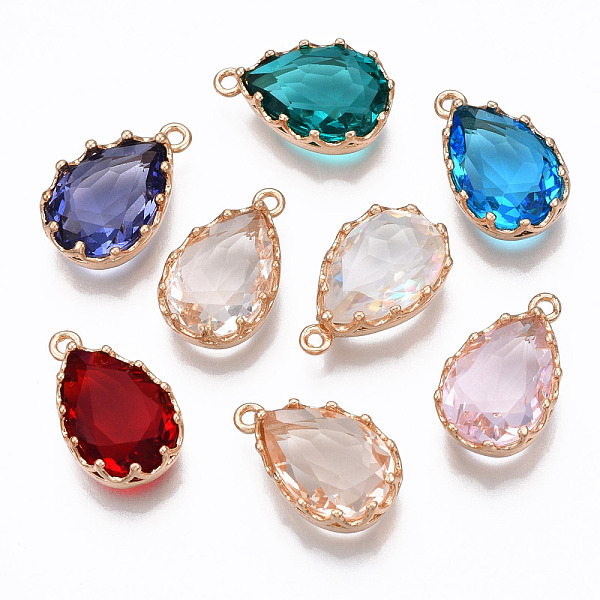 PandaHall Glass Pendants, with Light Gold Brass Findings, Long-Lasting Plated, Faceted, Teardrop, Mixed Color, 17.5x10x6mm, Hole: 1.4mm..., Multicolor
PandaHall Glass Pendants, with Light Gold Brass Findings, Long-Lasting Plated, Faceted, Teardrop, Mixed Color, 17.5x10x6mm, Hole: 1.4mm..., Multicolor