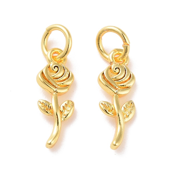 PandaHall Brass Charms, with Jump Ring, Cadmium Free & Lead Free, Rose, Real 18K Gold Plated, 14x5x1.5mm, Hole: 3mm Brass Flower
PandaHall Brass Charms, with Jump Ring, Cadmium Free & Lead Free, Rose, Real 18K Gold Plated, 14x5x1.5mm, Hole: 3mm Brass Flower