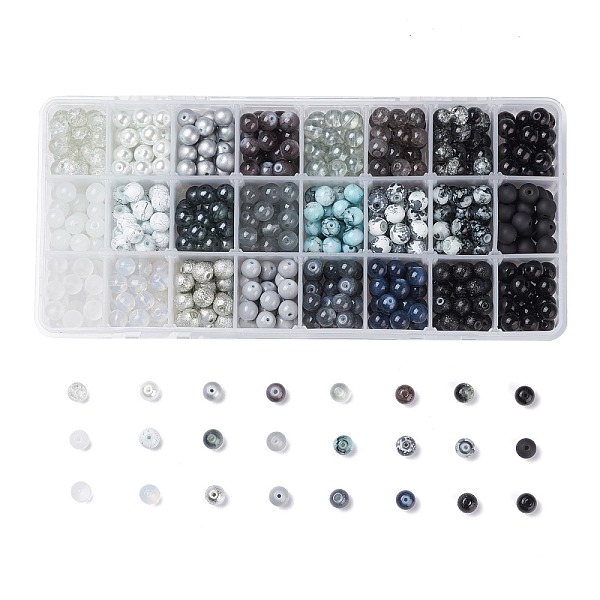 PandaHall Mixed Style Glass Beads, Round, 24 Colors, Gradient Color, Gray, 8~8.5mm, Hole: 1.3~1.6mm, about 27~30pcs/compartment...
PandaHall Mixed Style Glass Beads, Round, 24 Colors, Gradient Color, Gray, 8~8.5mm, Hole: 1.3~1.6mm, about 27~30pcs/compartment...