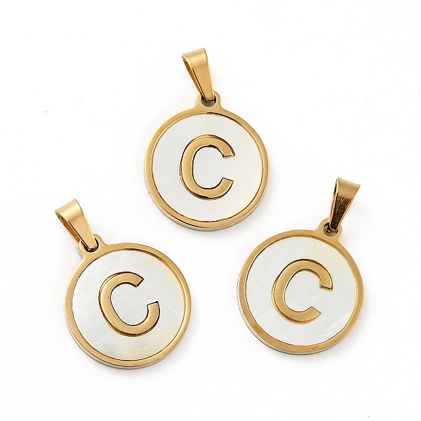 PandaHall Vacuum Plating 304 Stainless Steel with White Shell Pendants, Golden, Flat Round with Letter Charm, Letter.C, 18x16x1.5mm, Hole...
PandaHall Vacuum Plating 304 Stainless Steel with White Shell Pendants, Golden, Flat Round with Letter Charm, Letter.C, 18x16x1.5mm, Hole...